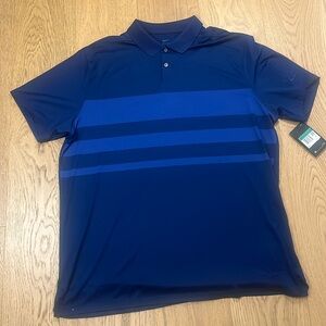 Navy blue Nike dri-fit polo shirt royal blue stripes size extra large‎ NWT